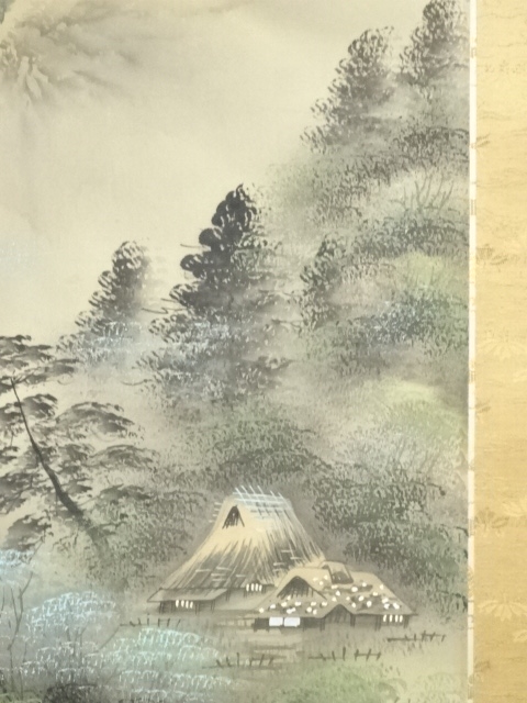 掛け軸 小川香月 黄金富士牧童図 絹本 希少 軸装 茶道具 掛軸 美品 です。 掛け軸 小川香月 黄金富士牧童図 絹本 希少 軸装 茶道具 掛軸 美品